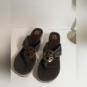 R2 Peace Cork Wedge Sandals Excellent pre-owned condition
